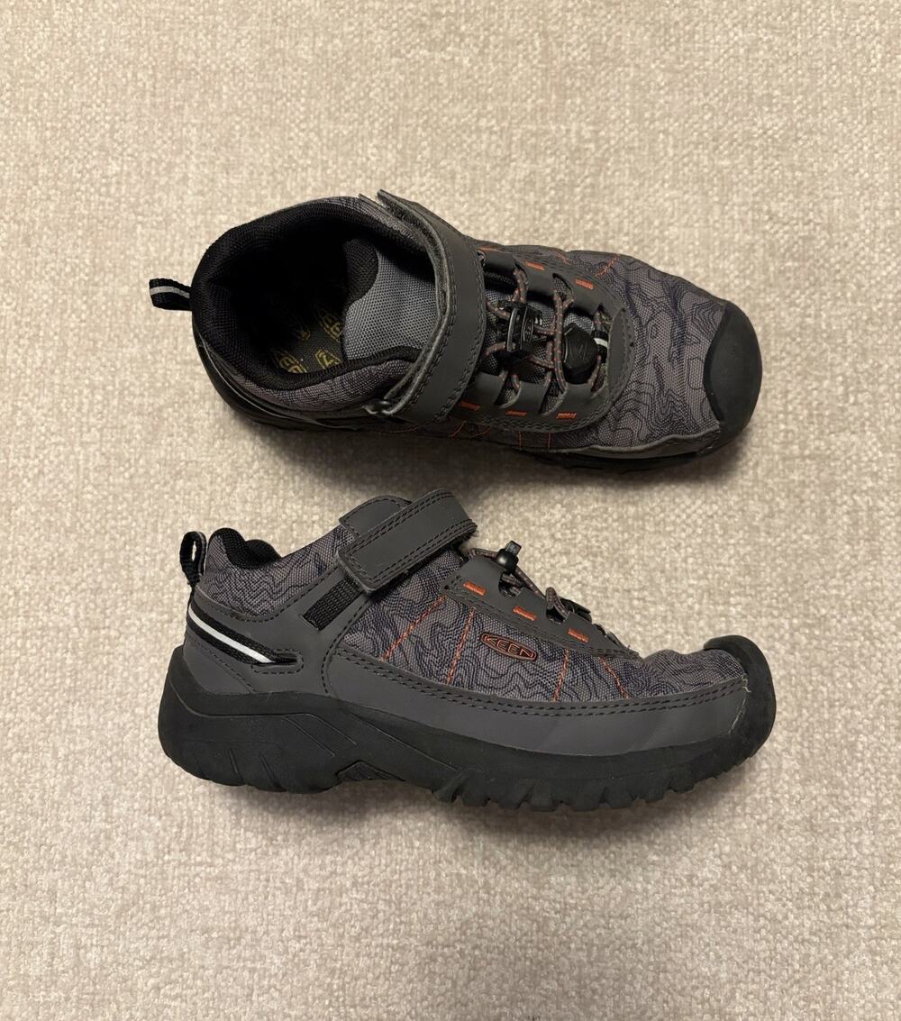 KEEN Targhee Sport Vent Kids Size 13 Hiking Shoes Gray Orange Slip On Sneakers